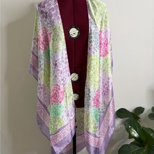 Kimono satin Pastel Floral Lightweight